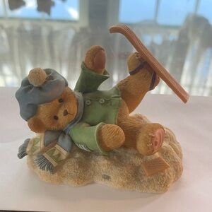 Cherished Teddies Bear with Green Coat and Blue Hat
